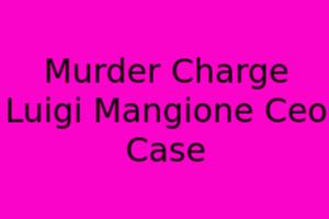 Murder Charge: Luigi Mangione, CEO Case