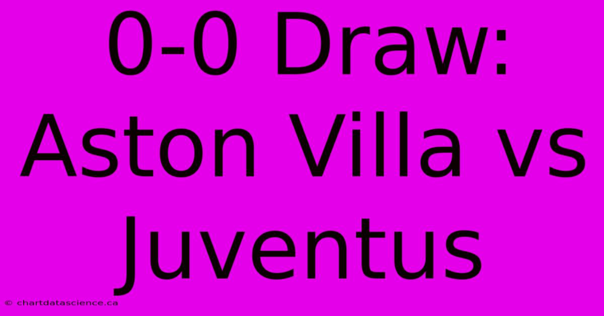 0-0 Draw: Aston Villa Vs Juventus