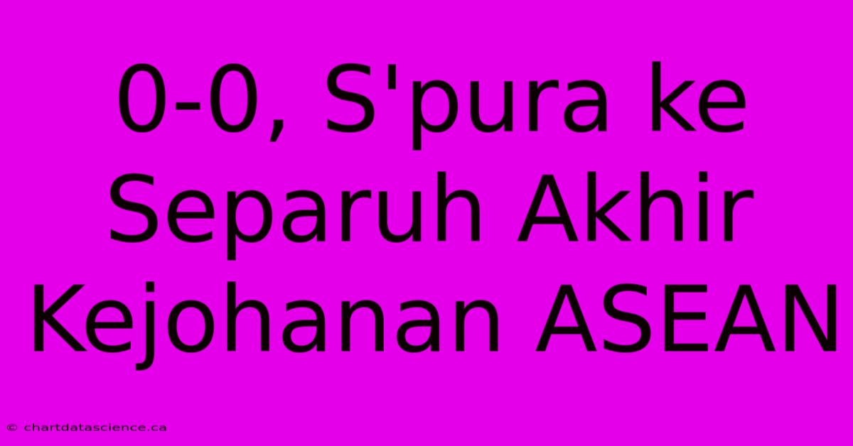 0-0, S'pura Ke Separuh Akhir Kejohanan ASEAN