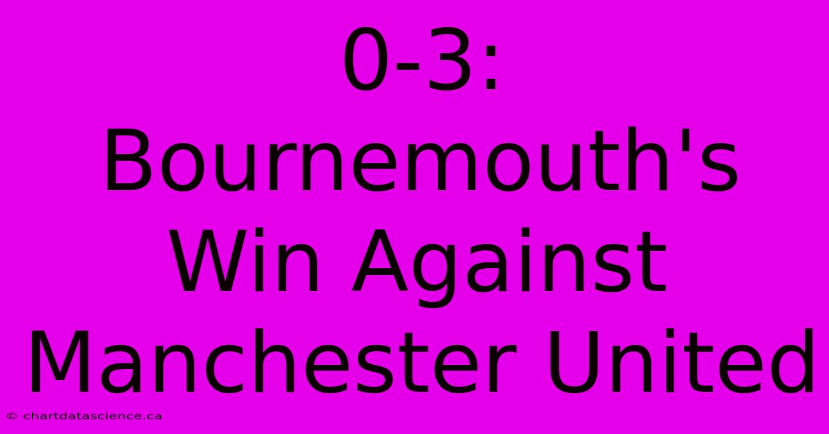 0-3: Bournemouth's Win Against Manchester United