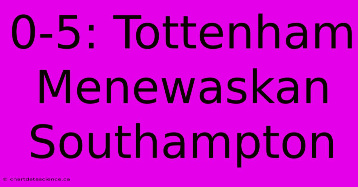 0-5: Tottenham Menewaskan Southampton