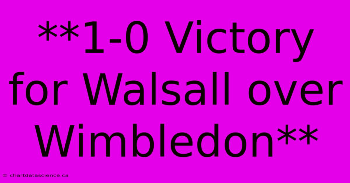 **1-0 Victory For Walsall Over Wimbledon**