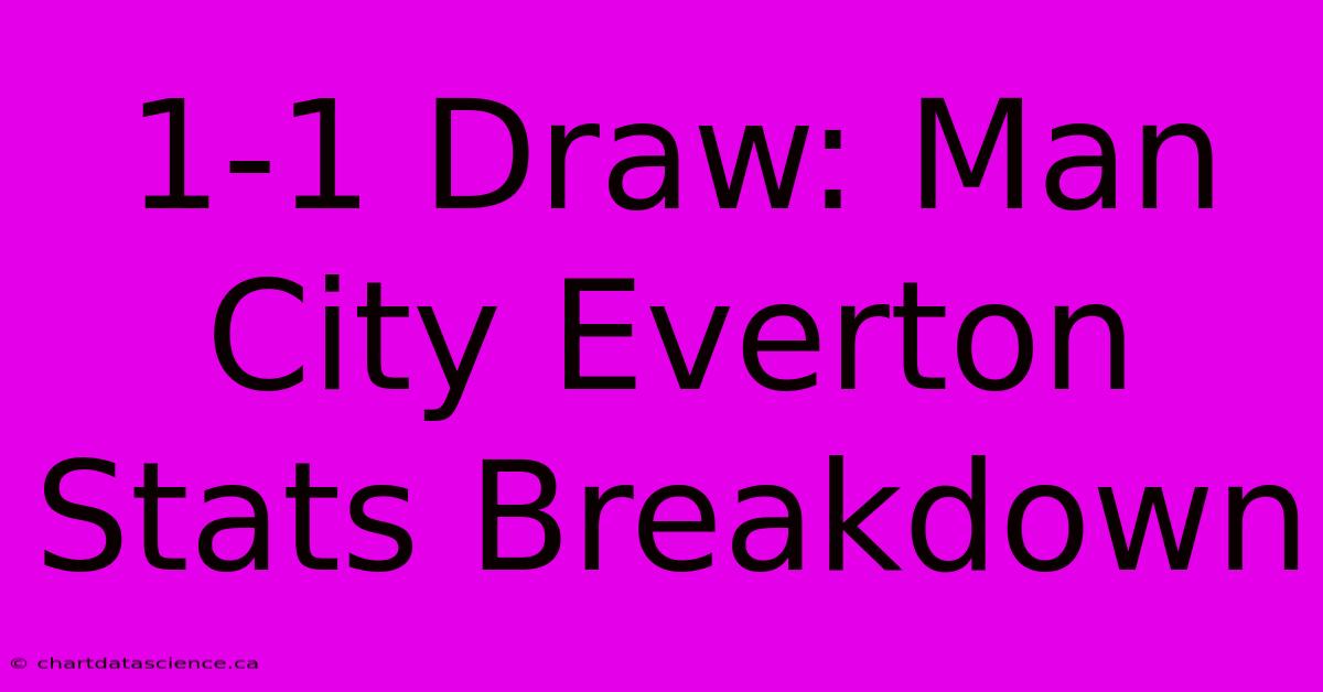 1-1 Draw: Man City Everton Stats Breakdown