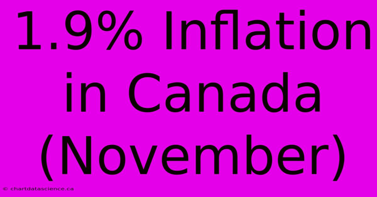 1.9% Inflation In Canada (November)