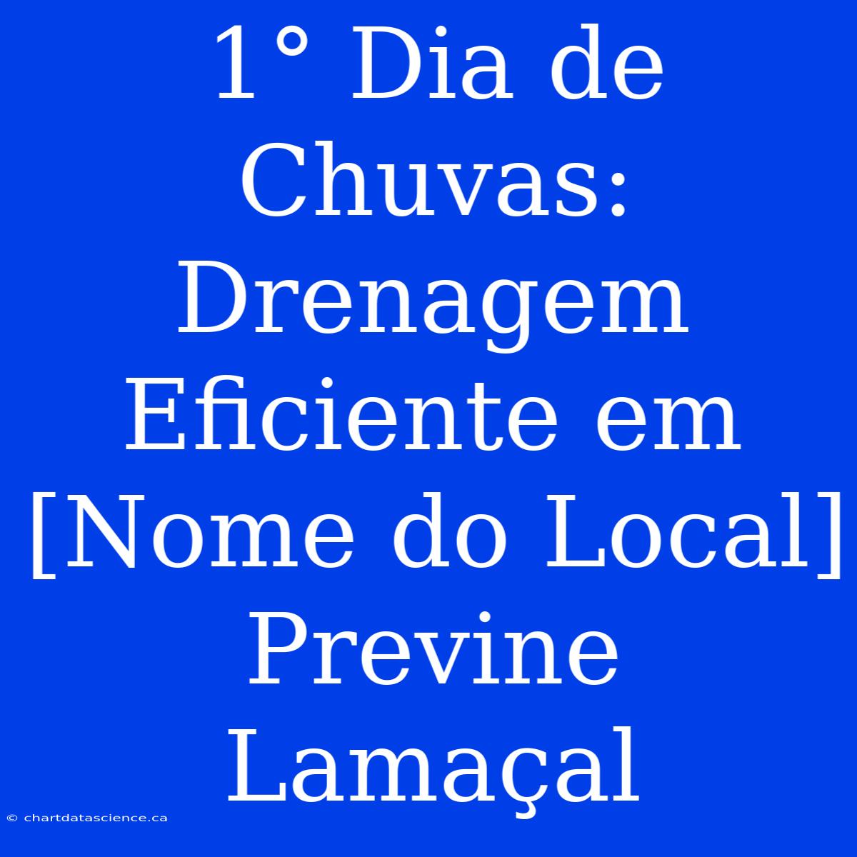 1° Dia De Chuvas: Drenagem Eficiente Em [Nome Do Local] Previne Lamaçal