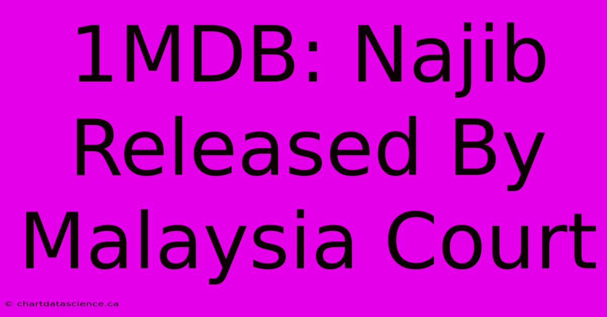 1MDB: Najib Released By Malaysia Court