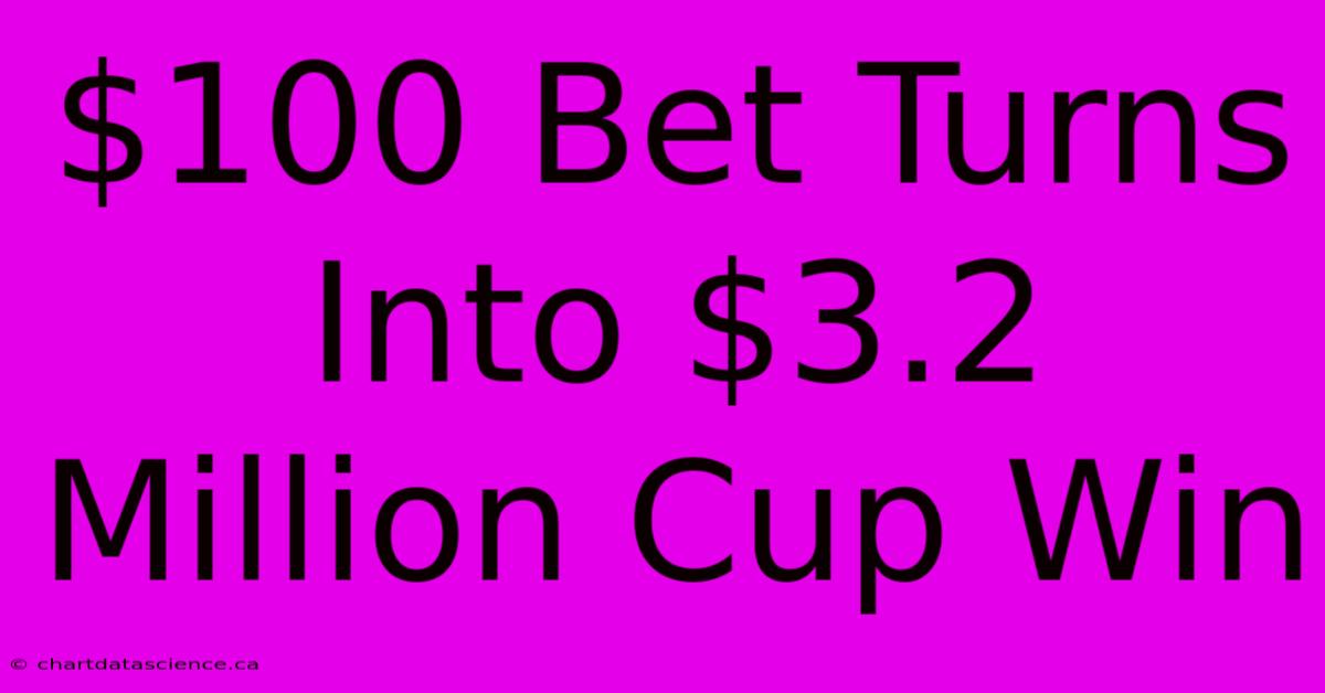 $100 Bet Turns Into $3.2 Million Cup Win