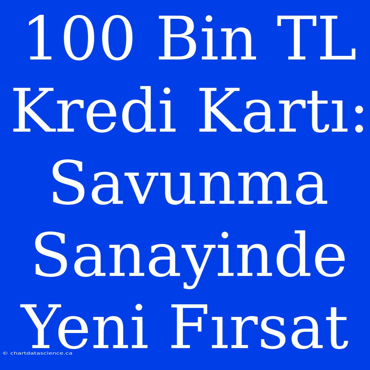 100 Bin TL Kredi Kartı: Savunma Sanayinde Yeni Fırsat