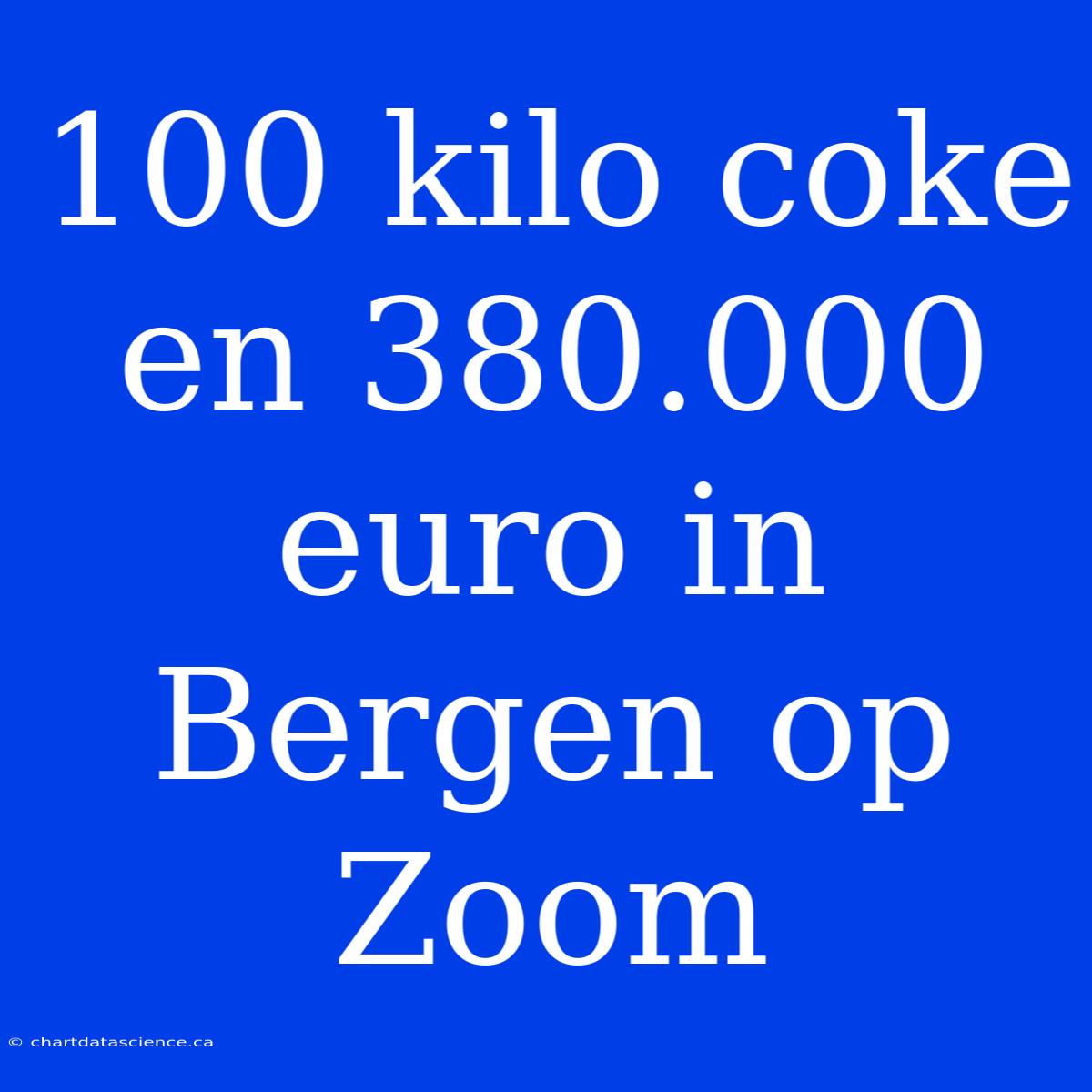 100 Kilo Coke En 380.000 Euro In Bergen Op Zoom