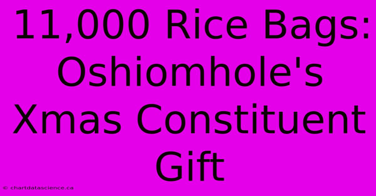 11,000 Rice Bags: Oshiomhole's Xmas Constituent Gift