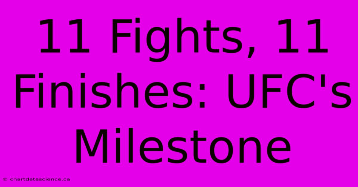 11 Fights, 11 Finishes: UFC's Milestone