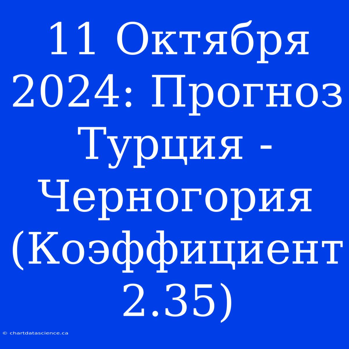 11 Октября 2024: Прогноз Турция - Черногория (Коэффициент 2.35)