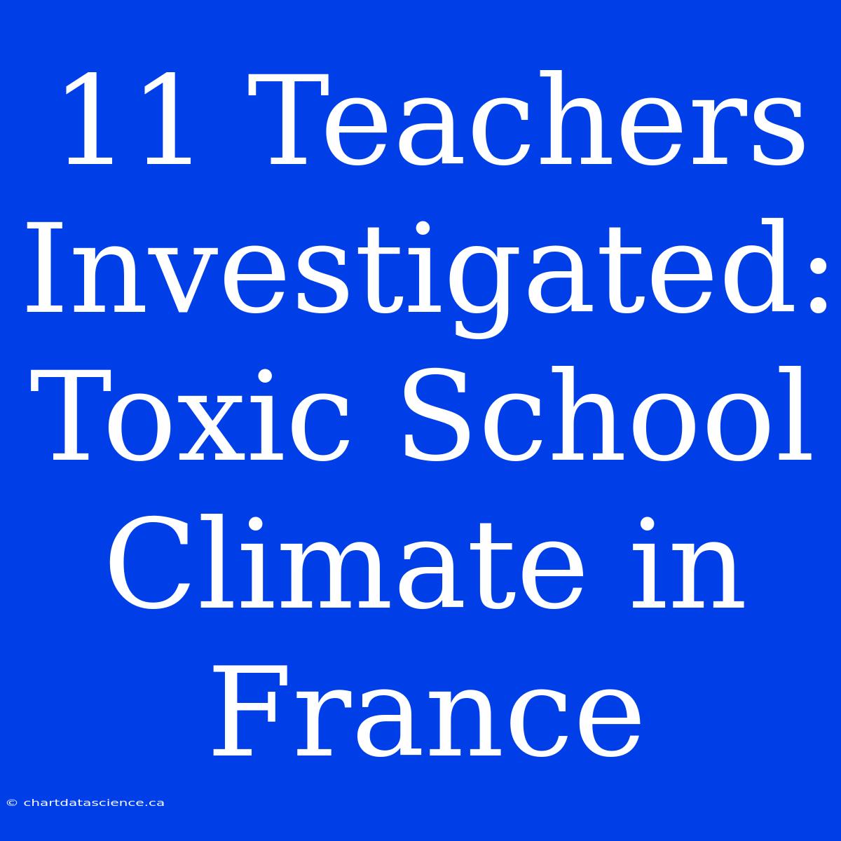 11 Teachers Investigated: Toxic School Climate In France