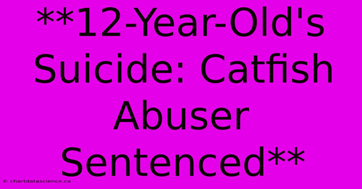 **12-Year-Old's Suicide: Catfish Abuser Sentenced**