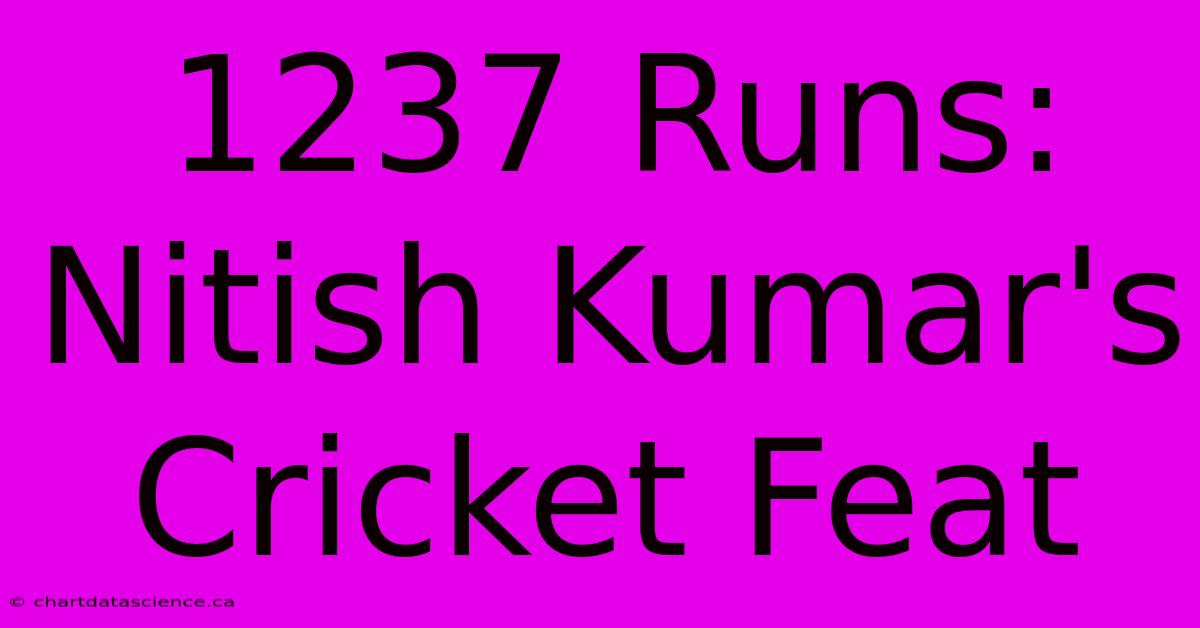 1237 Runs: Nitish Kumar's Cricket Feat