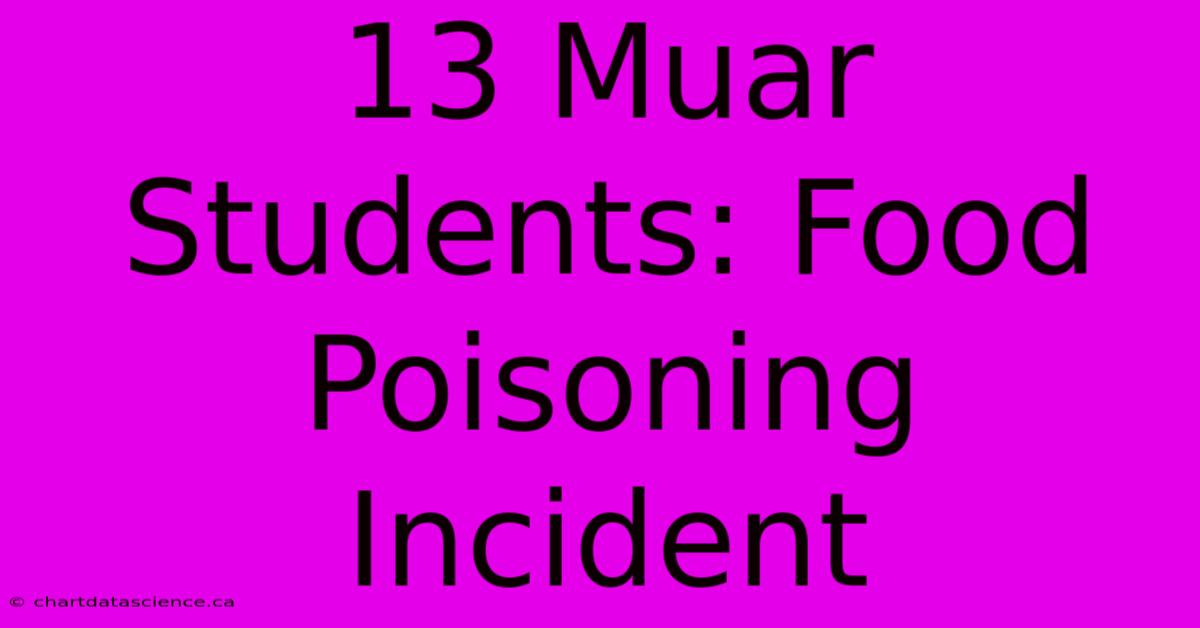 13 Muar Students: Food Poisoning Incident