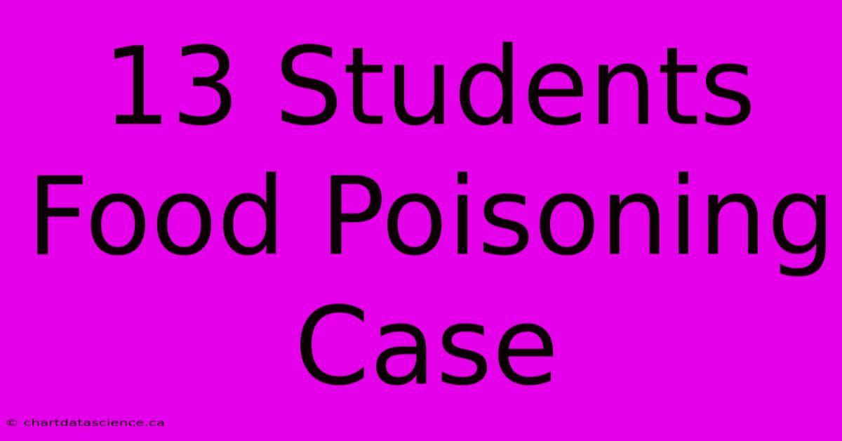 13 Students Food Poisoning Case