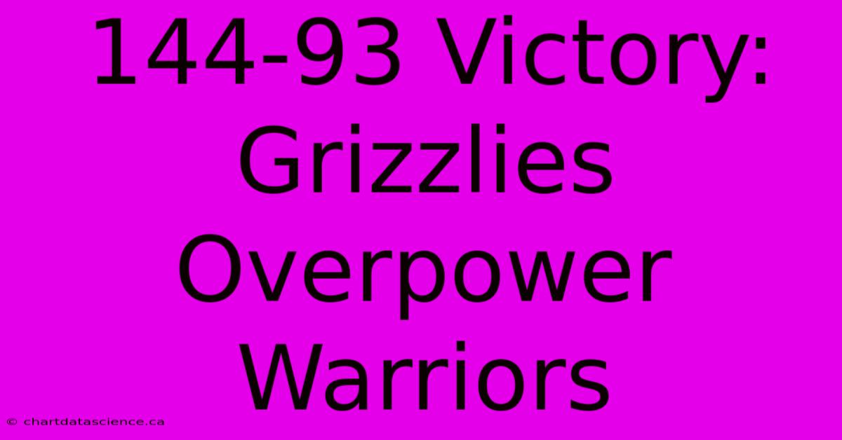 144-93 Victory: Grizzlies Overpower Warriors