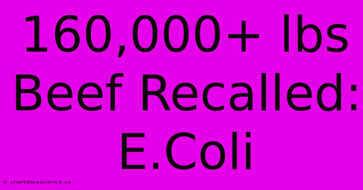 160,000+ Lbs Beef Recalled: E.Coli