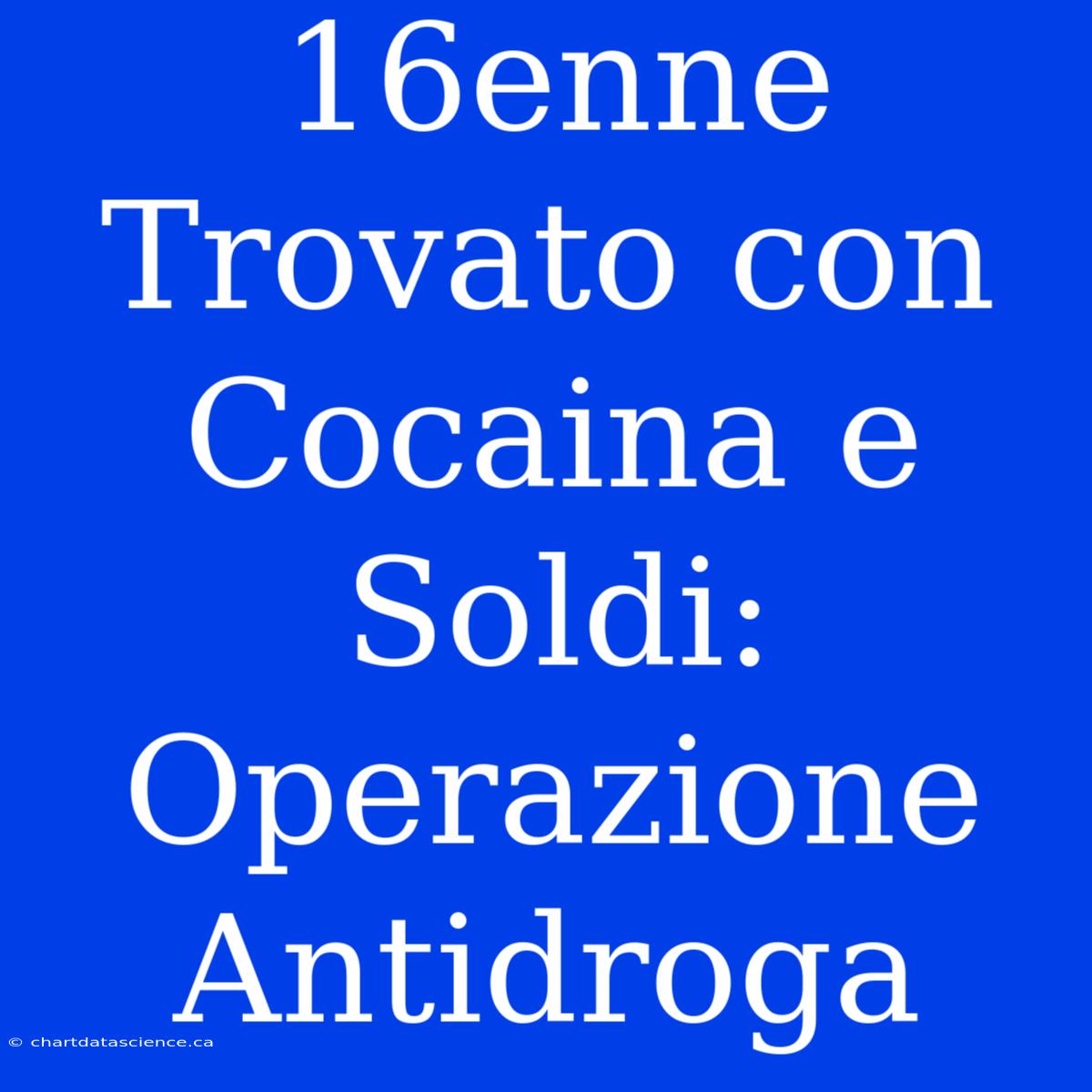 16enne Trovato Con Cocaina E Soldi: Operazione Antidroga