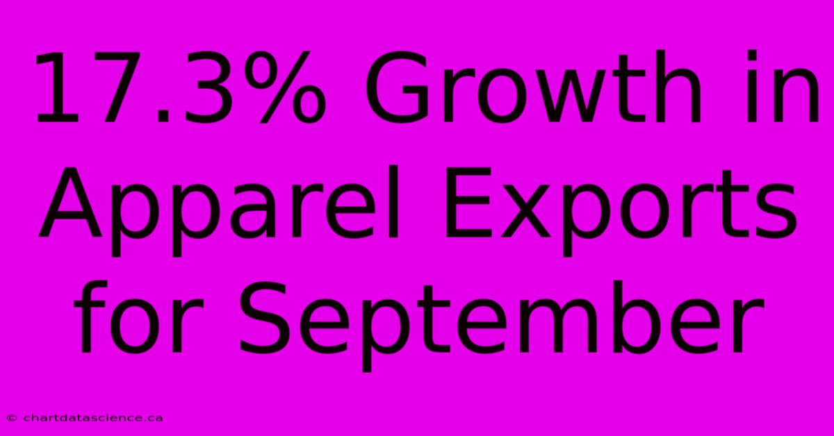 17.3% Growth In Apparel Exports For September