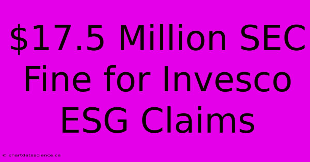 $17.5 Million SEC Fine For Invesco ESG Claims