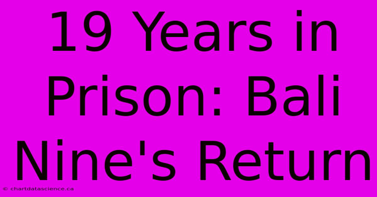 19 Years In Prison: Bali Nine's Return