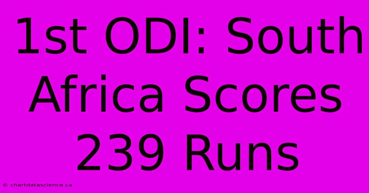 1st ODI: South Africa Scores 239 Runs