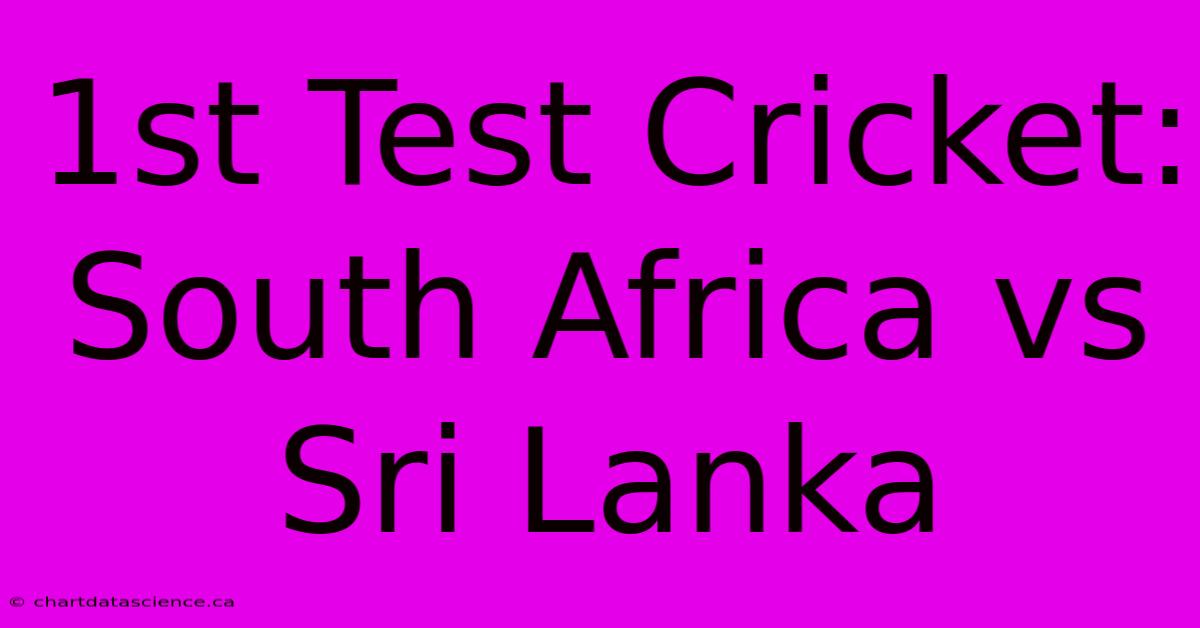 1st Test Cricket: South Africa Vs Sri Lanka