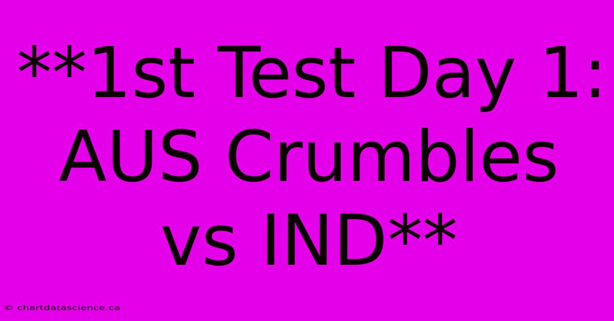 **1st Test Day 1: AUS Crumbles Vs IND**