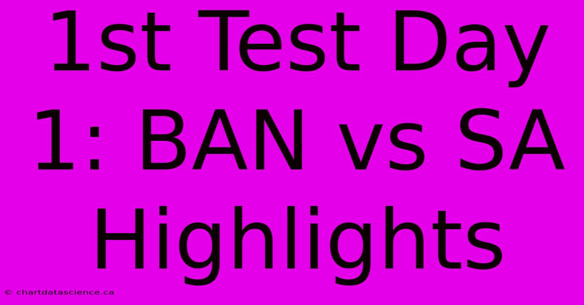 1st Test Day 1: BAN Vs SA Highlights