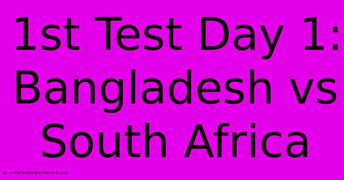 1st Test Day 1: Bangladesh Vs South Africa