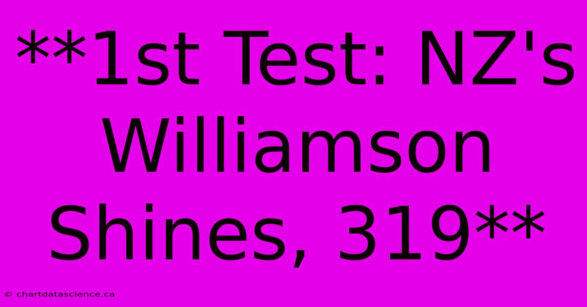 **1st Test: NZ's Williamson Shines, 319**