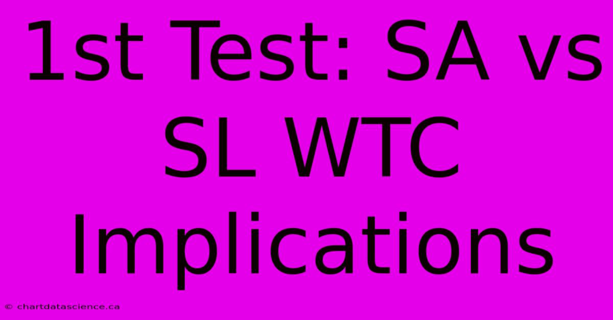 1st Test: SA Vs SL WTC Implications