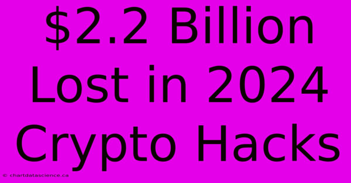 $2.2 Billion Lost In 2024 Crypto Hacks