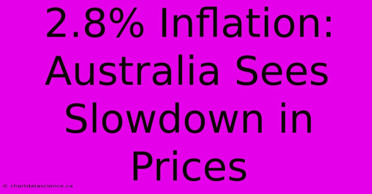 2.8% Inflation: Australia Sees Slowdown In Prices 