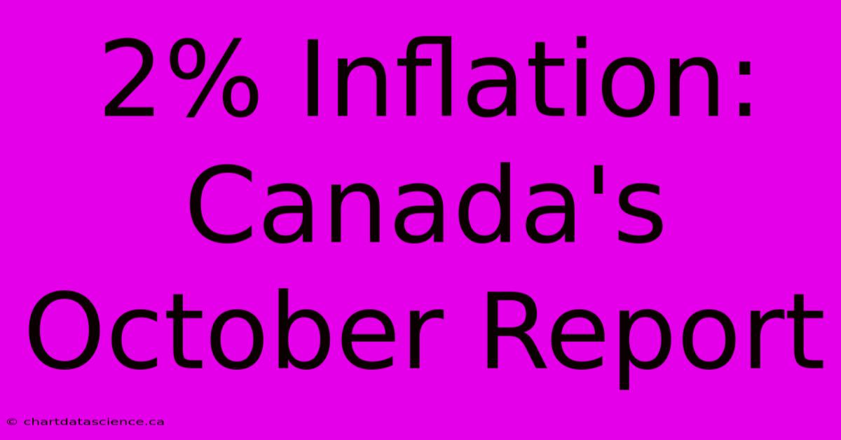 2% Inflation: Canada's October Report