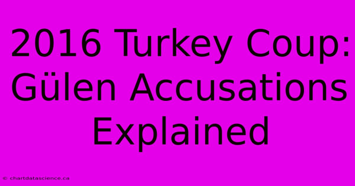 2016 Turkey Coup: Gülen Accusations Explained