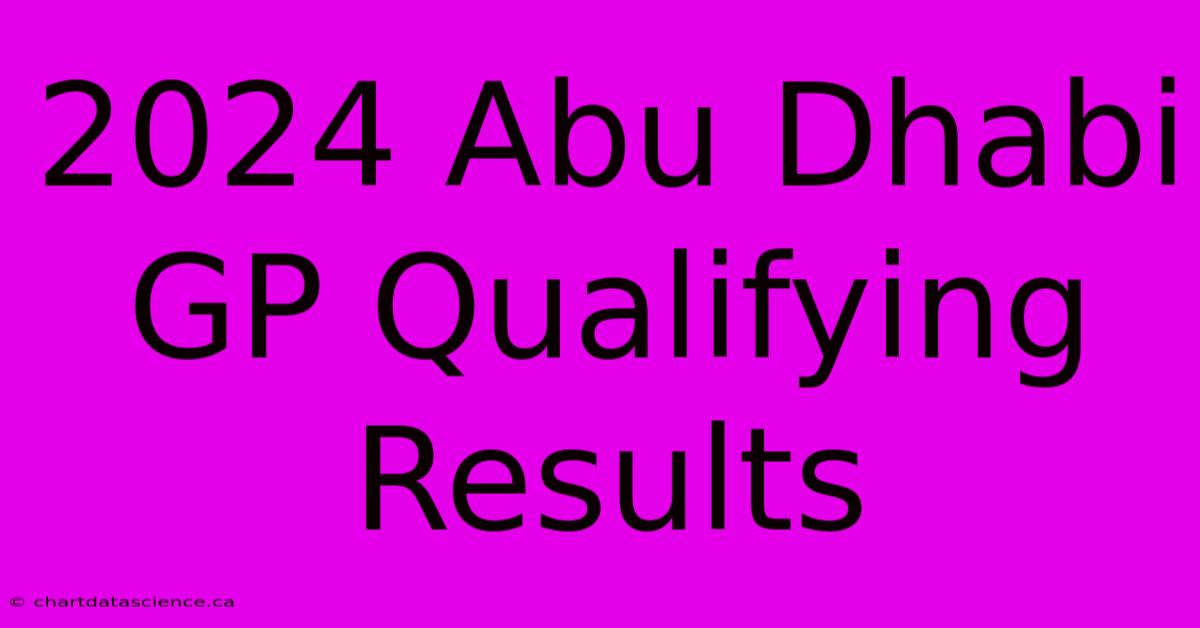 2024 Abu Dhabi GP Qualifying Results