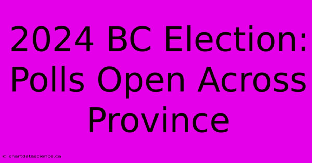 2024 BC Election: Polls Open Across Province