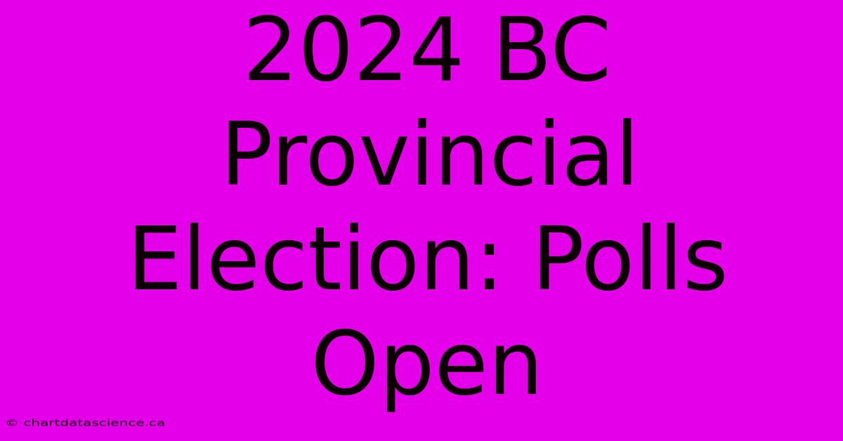 2024 BC Provincial Election: Polls Open