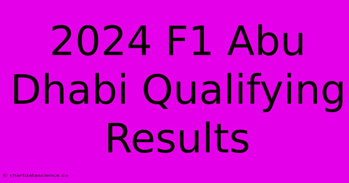 2024 F1 Abu Dhabi Qualifying Results