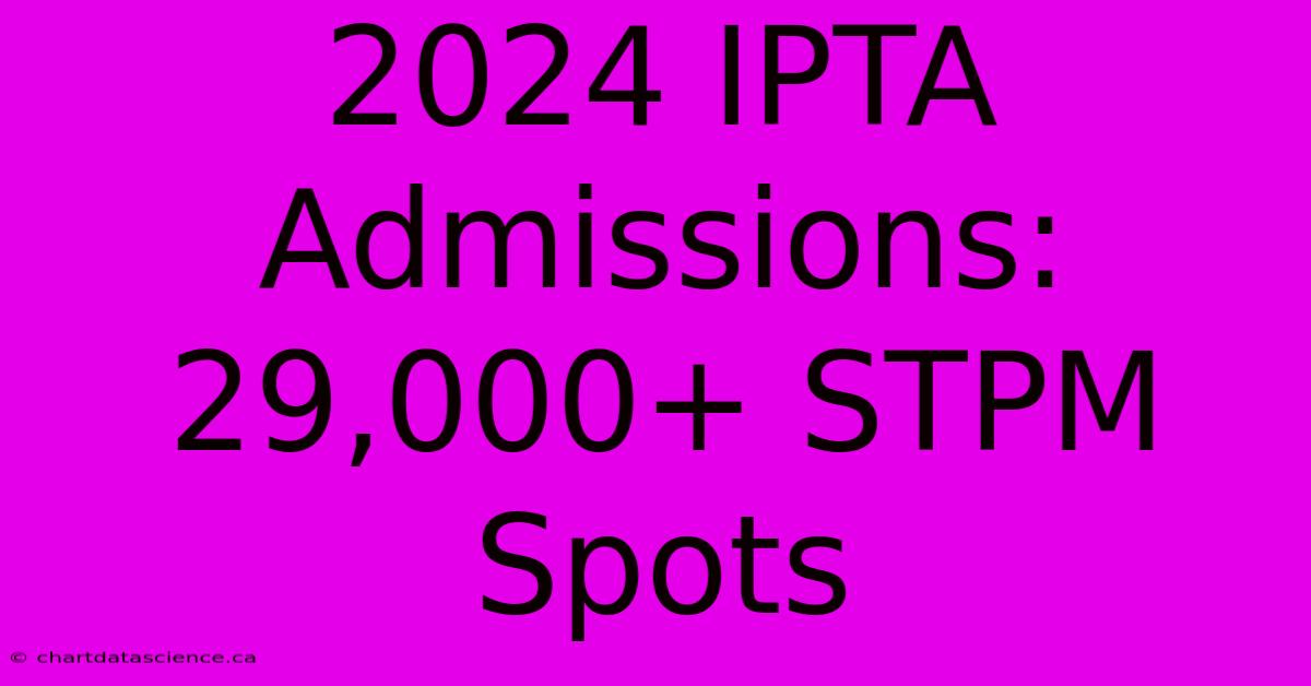 2024 IPTA Admissions: 29,000+ STPM Spots