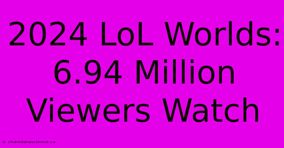 2024 LoL Worlds: 6.94 Million Viewers Watch 