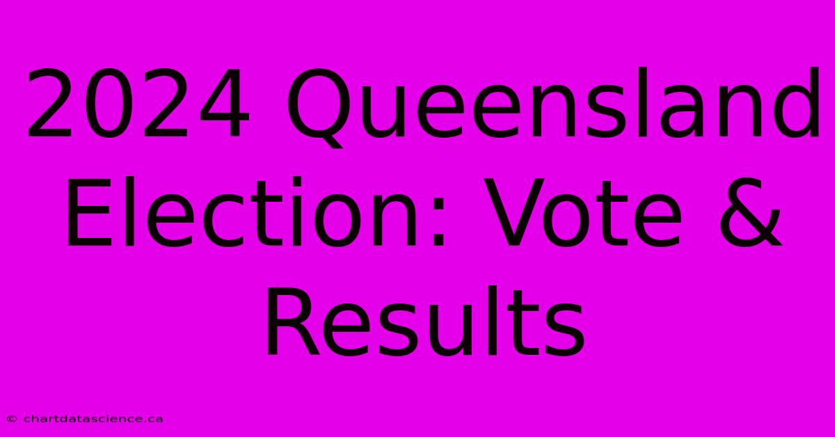 2024 Queensland Election: Vote & Results 