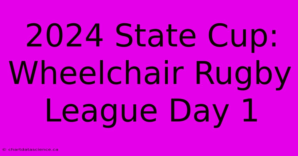 2024 State Cup: Wheelchair Rugby League Day 1