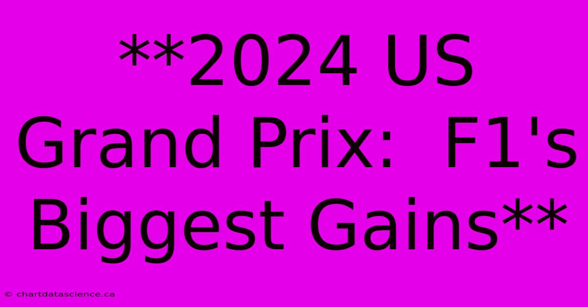 **2024 US Grand Prix F1's Biggest Gains**