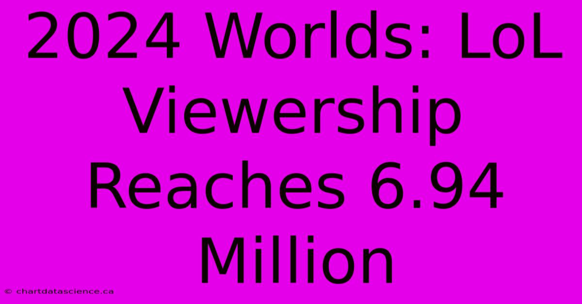 2024 Worlds: LoL Viewership Reaches 6.94 Million