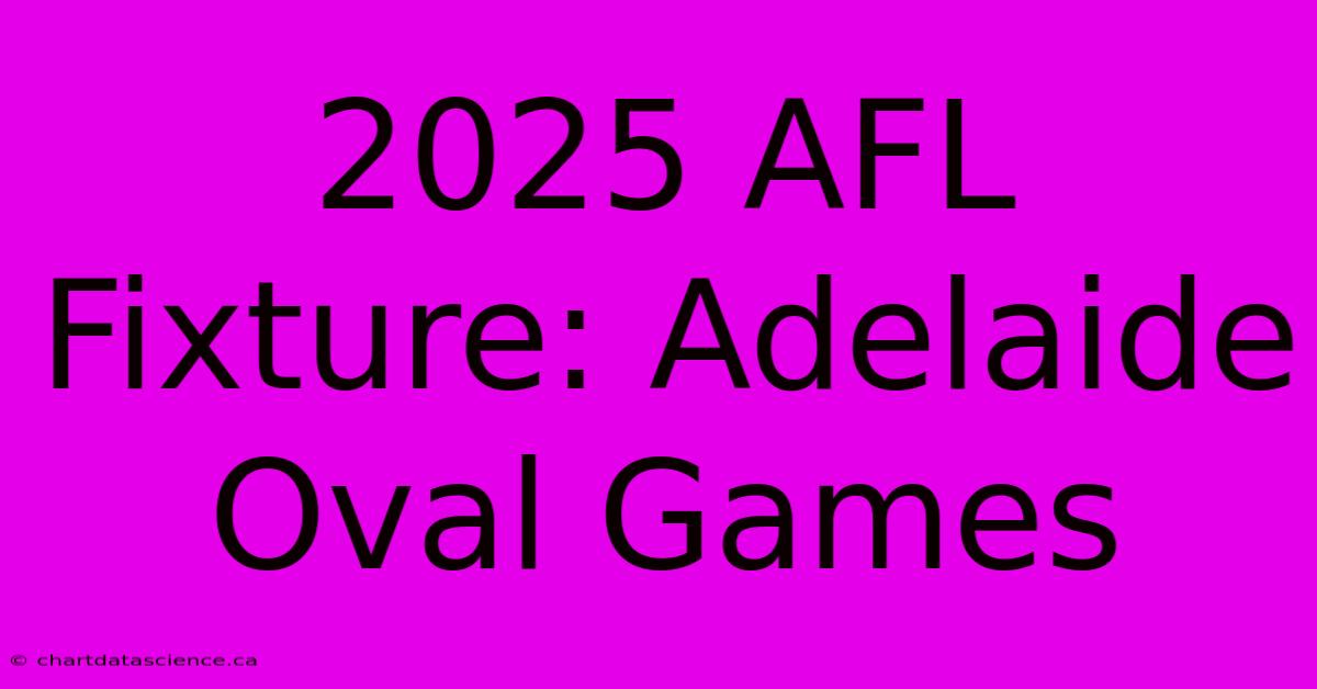 2025 AFL Fixture: Adelaide Oval Games