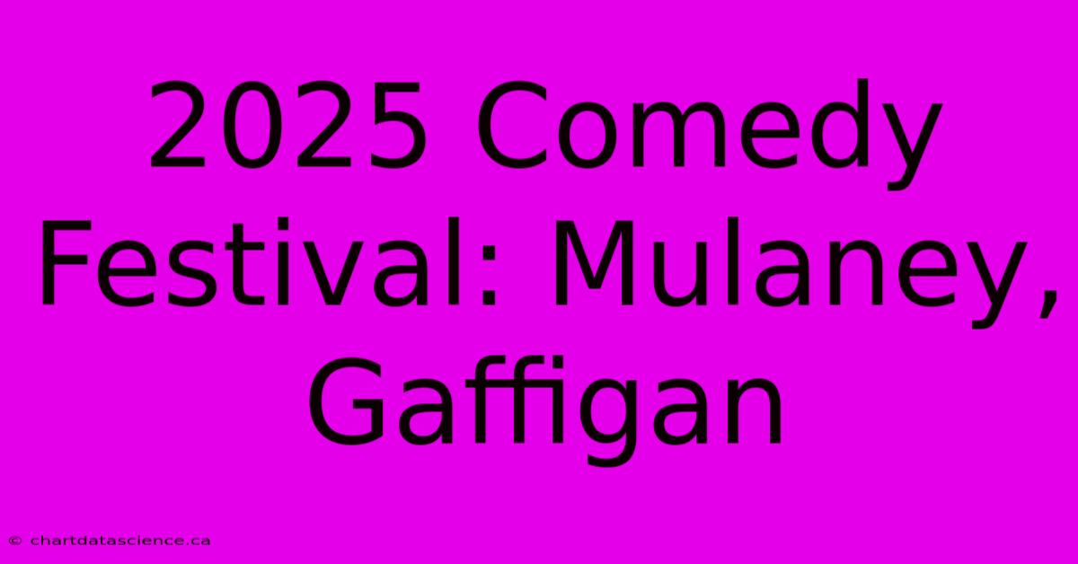 2025 Comedy Festival: Mulaney, Gaffigan 